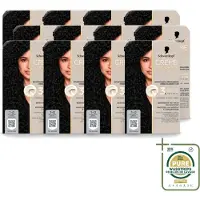 Schwarzkopf 12 x - Haarkleuring - Creme Supreme 1-0 - Natuurlijk Zwart - 245g - Wasstrips - Haarkleur - Permanent - Grijsdekking - Haarverf - Haarverzorging