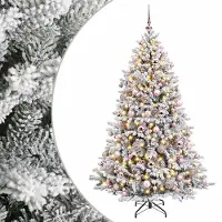 vidaXL Kunstkerstboom met Ballen 210 cm 300 LED's Warmwit
