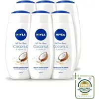 Nivea 6 x - Huid Beschermende Douchecreme - Kokosnoot - 250 ml - Wasstrips - Douchecrème - Kokosnoot - Huidbeschermend - Hydratatie - Huidverzorging