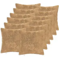 vidaXL Kussensloop 12 st HEERLEN Taupe 50 x 50 cm Nep Konijnenbont
