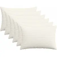 vidaXL Kussensloop 6 st HEERLEN Crèmekleurig 50 x 75 cm corduroy