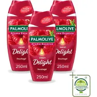 Palmolive 3 x – Douchegel – Sweet Delight – 250 ml - Grootverpakking - Vaatwasstrips - Douchegel - Fruitige Geur - Reiniging - Verzorging - Huidverzorging