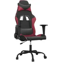 vidaXL Gamestoel kunstleer zwart en wijnrood
