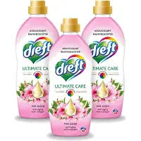 Dreft 3 x - Ultimate Care - Wasverzachter - Roze Bloem - Anti-Veroudering - 40 Wasbeurten - Voordeelverpakking - 3 stuks