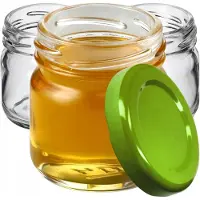 Kadax 20x Glazen Potjes 40ml met Deksel - Ideaal voor Kruiden, Honing, Jam