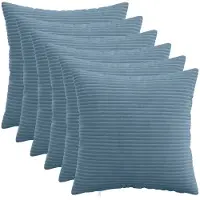 vidaXL Kussensloop 6 st HEERLEN Blauw 40 x 40 cm corduroy