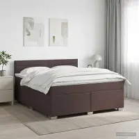 vidaXL Boxspringbed met matras Donkerbruin 160 x 200 cm Stof