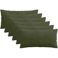 vidaXL Kussensloop 6 st ALMELO Groen 40 x 80 cm corduroy