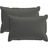 vidaXL Kussensloop 2 st HOUTEN Antraciet 30 x 50 cm Polyester