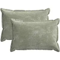 vidaXL Kussensloop 2 st HOUTEN Groen 50 x 75 cm Chenille Stof