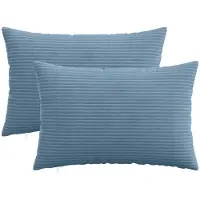 vidaXL Kussensloop 2 st HEERLEN Blauw 50 x 75 cm corduroy