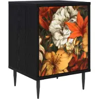 vidaXL Nachtkastje GENNEP Zwart eiken 36 x 33 x 51 cm Bewerkt hout