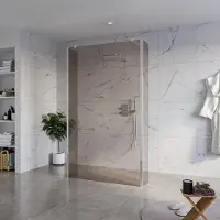 FortiFura Galeria Vrijstaande Inloopdouche - 120x200cm - rookglas - antikalk - 8mm veiligheidsglas - 2 zijwanden 30cm - wandsteunen en hoekprofielen - chroom SW927766 2x/SW797944/SW797930 2x/SW358024