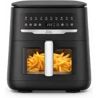 Solis Airfryer Uno - 7L Inhoud - Heteluchtfriteuse met Kijkvenster en Onderwarmte - 10 Programma's - 2200 W - PFAS-vrij - Zwart