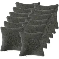 vidaXL Kussensloop 12 st HEERLEN Donkergrijs 45 x 45 cm Bouclé
