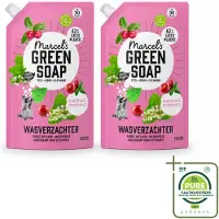 Marcel's Green Soap 2 x Marcel’s Green Soap – Wasverzachter – Patchouli & Cranberry - Navulling – 750 ml - Grootverpakking - Vaatwasstrips - Wasverzachter - Navulling - Patchouli - Cranberry - Wasverzachter Navulling