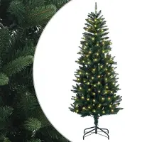 vidaXL - Kunstmatige - Hinged - Kerstboom - 150 - cm - 150 - LED's - Warmwit - PE - en - PVC