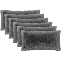 vidaXL Kussensloop 6 st HEERLEN Lichtgrijs 40 x 70 cm PV Fleece