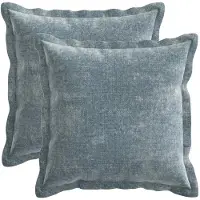 vidaXL Kussensloop 2 st HOUTEN Lichtblauw 50 x 50 cm Chenille Stof