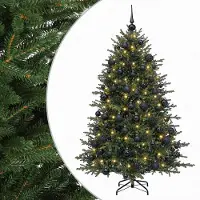 vidaXL - Kunstkerstboom - met - kerstbal - 210 - cm - 300 - LED's - Warmwit