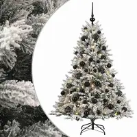 vidaXL - Kunstkerstboom - met - kerstbal - 120 - cm - 150 - LED's - Warmwit