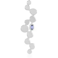 Cavill - Zilveren hanger 925 sterling platina gecoat - Ovale blauwe Ceylon saffier 0,202 ct - Elegante dames sieraden