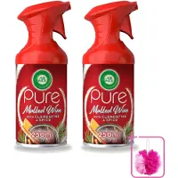 Air Wick 2 x – Luchtverfrisser Spray – Pure Mulled Wine – 250 ml - Bulkverpakking - Luchtverfrisser - Douchemop - Warme geur