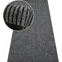Nestor Op maat gemaakte deurmat 80cm breed, antraciet gestreept, per 10cm