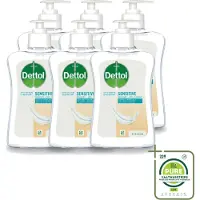 Dettol 6 x – Handzeep Gevoelige Huid – Mild & Verzorgend – 250 ml - Grootverpakking - Vaatwasstrips - Gevoelige Huid - Handhygiëne - Antibacteriële Handzeep - Glycerine - Zeepvrije Handzeep