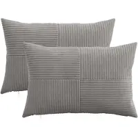 vidaXL Kussensloop 2 st ALMELO Lichtgrijs 50 x 80 cm corduroy