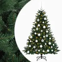 vidaXL - Kunstkerstboom - met - kerstbal - 150 - cm - 150 - LED's - Warmwit