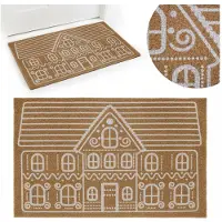 Domarex Kerst Kokosmat 'Gingerbread House' 50x80 cm - Welkomstsfeer