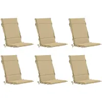 vidaXL Kussen voor stoel met hoge rug GEMERT 6 st 100% Polyester Beige