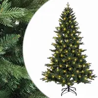 vidaXL - Kunstmatige - Hinged - Kerstboom - 120 - cm - 150 - LED's - Warmwit