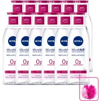Nivea 12 x - O2 Zuurstofboost Micellair Water - Droge Huid - 200 ml - Bulkverpakking - Micellair water - Douchemop - Droge huid