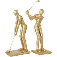 J-Line Golfer - polyresin - goud - assortiment van 2