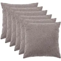 vidaXL Kussensloop 6 st HEERLEN Lichtgrijs 65 x 65 cm Bouclé