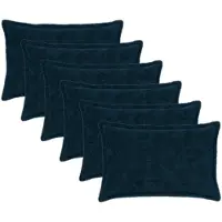 vidaXL Kussensloop 6 st HOUTEN Marineblauw 40 x 60 cm Nep Konijnenbont