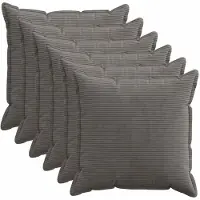 vidaXL Kussensloop 6 st HOUTEN Donkergrijs 55 x 55 cm corduroy