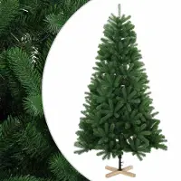 vidaXL Kunstkerstboom 150 cm Pvc en massief grenenhout Groen