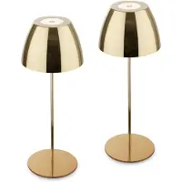 Briloner Serina - Set van 2 Tafellampen oplaadbaar - dimbaar - touch - snoerloos - Ø13,5 x 36 cm - goud kleur