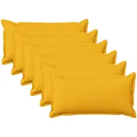 vidaXL Kussen met kussen HOUTEN 6 st Licht Geel Faux Linnen