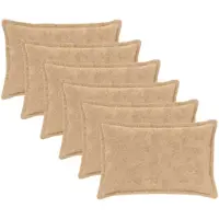 vidaXL Kussensloop 6 st HOUTEN Crèmekleurig 40 x 60 cm