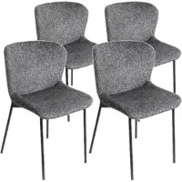 DS4U - Vera eetkamerstoel - Set van 4 - Donkergrijs - Stof