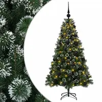 vidaXL Kunstkerstboom met kerstballen 150 cm 150 LED's Warmwit