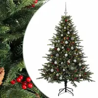 vidaXL - Kunstkerstboom - met - kerstbal - 150 - cm - 150 - LED's - Warmwit