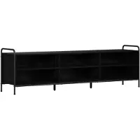 vidaXL Tv-meubel 140 x 39,5 x 50 cm Zwart eiken Bewerkt hout