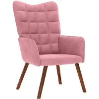 vidaXL Relaxstoel fluweel roze
