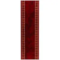 vidaXL - Lopers - Tapijt - FLORNES - Geweven - Rood - Diamanten - 100 - x - 350 - cm - PP