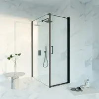 FortiFura Galeria Douchecabine - 70x120x200cm - profiel veiligheidsglas - antikalk - mat zwart SW1122474/SW797917/SW797905